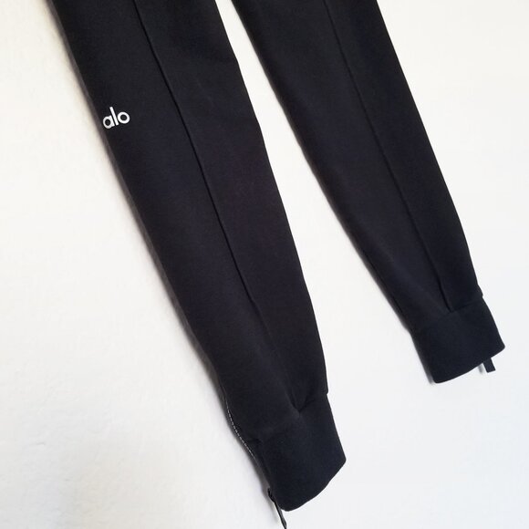 Alo Yoga Black Propel Jogger Zip Hem Sweatpant Black Center Seam Ultra Soft S - Picture 14 of 15